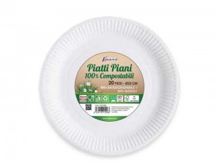 PIATTI MONOUSO KASAVIVA COMPOSTABILI 20 PZ. PIANI