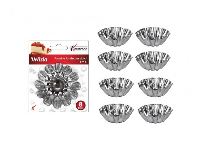 FORMINE DOLCI LATTA DELIZIA KASAVIVA CM. 8 TONDE SET 8 PZ.