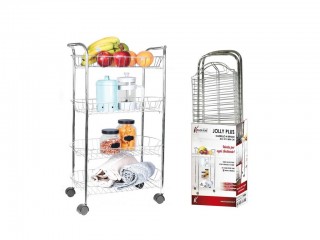 CARRELLO PORTAVERDURE KASAVIVA JOLLY PLUS INOX 4 RIPIANI 50X27X80