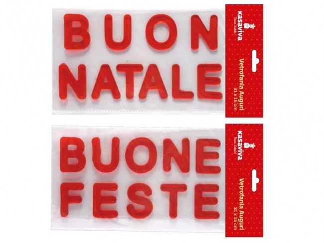 NATALE VETROFANIA AUGURI CM. 31X15