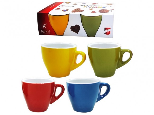 TAZZINE CAFFE' SENZA PIATTINO KASAVIVA TIPO BAR POINT PANAMA MULTICOLOR X 4