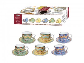 TAZZINE CAFFE' CON PIATTINO KASAVIVA DECORO MARRAKECH X 6