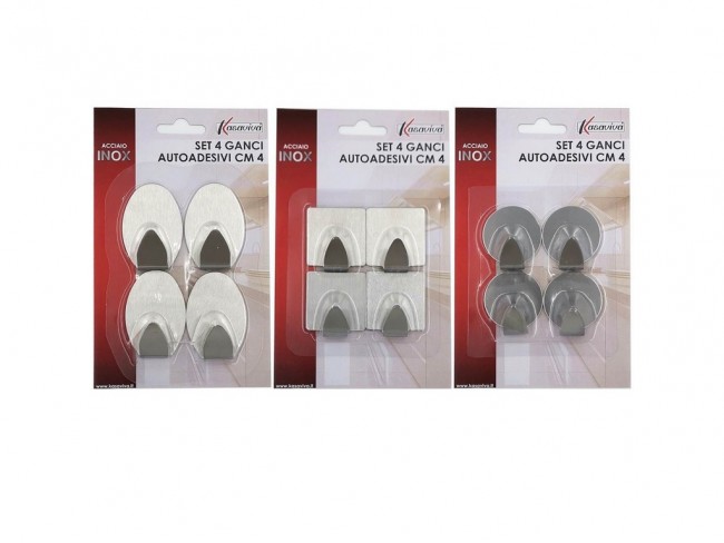 GANCI KASAVIVA ADESIVI INOX 4 PZ