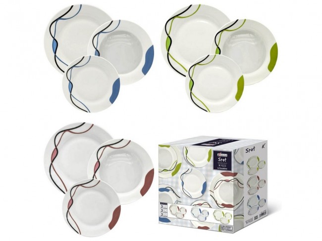 SERVIZIO PIATTI 9 PZ. KASAVIVA DECORO COLOR SPOT