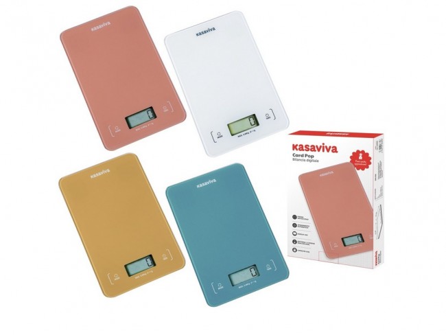 BILANCIA CUCINA DIGITALE KASAVIVA RETTANGOLARE CARD POP KG 5