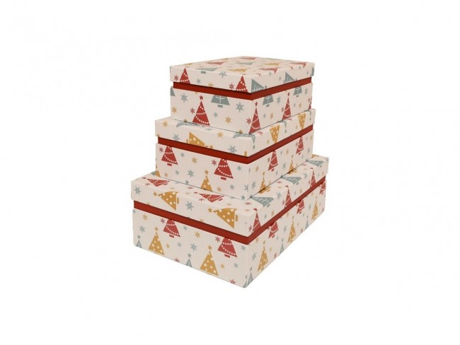 SCATOLA REGALO RETT. CHRISTMAS TREE CM. 22X16X9