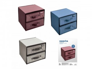 SCATOLA BIANCHERIA BOUTIQUE TEX 2 CASSETTI CM. 30X30X25