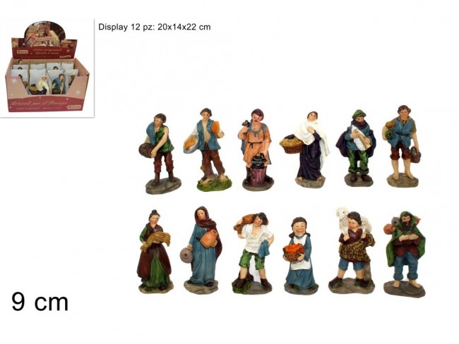 PRESEPE PASTORI PLASTICA CM. 9