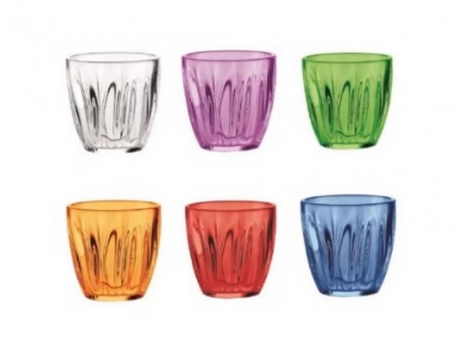 BICCHIERI GUZZINI CHEF LINE ACQUA COLOR CC. 350 SET 6 PZ.