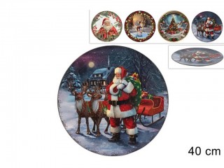 SOTTOPIATTO DECORO NATALIZIO TONDO CM. 40 DUE ESSE