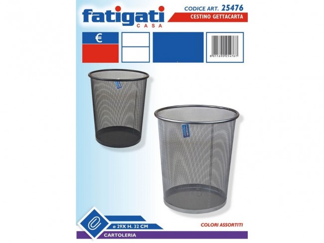 CESTINO GETTACARTE METALLO FATIGATI