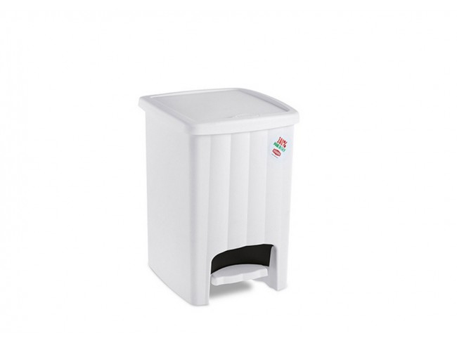 PATTUMIERA A PEDALE STEFANPLAST MARGHERITA LT. 20 BIANCO