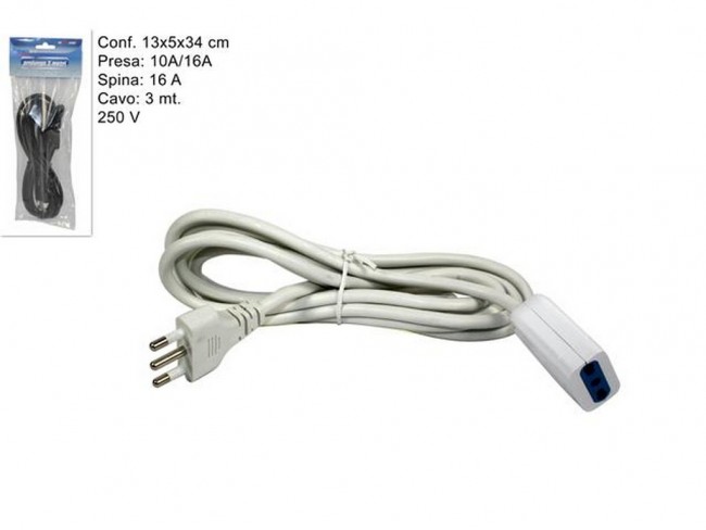 PROLUNGA CAVO ELETTRICO MT. 3 SPINA 16 AMPERE