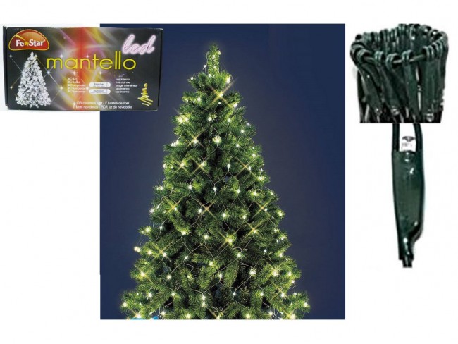 LUCI NATALE 240 LUCI MANTELLO RETE LED MULTICOLOR