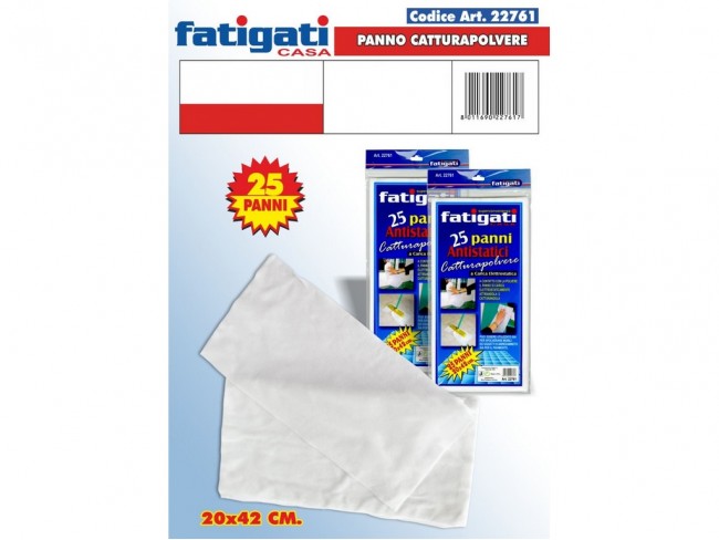 PANNI CATTURAPOLVERE FATIGATI 25 PZ. CM. 20X42