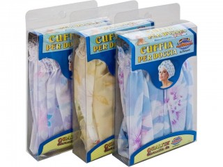CUFFIA DOCCIA SCATOLA TRASPARENTE