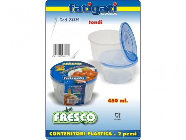 CONTENITORI PLASTICA 2 PZ. TONDI