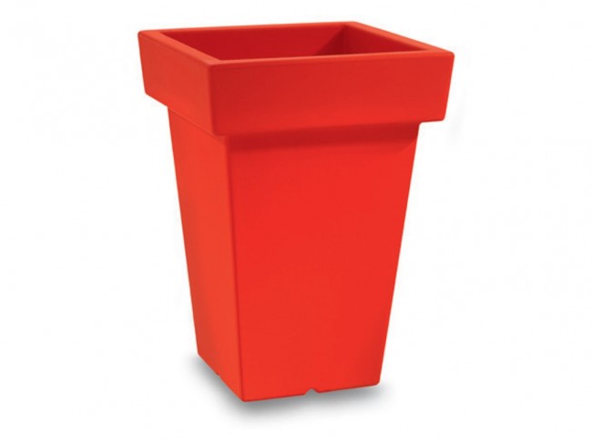 VASO PIANTE MODERNO QUADRATO ALTO VECA ARANCIO/GIALLO