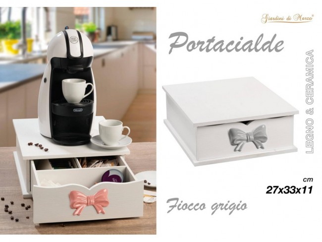 PORTACIALDE LEGNO GIARDINI DI MARZO FIOCCO GRIGIO PLEX