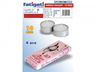 CANDELE TEA LIGHT BIANCHE SET 10 PZ.