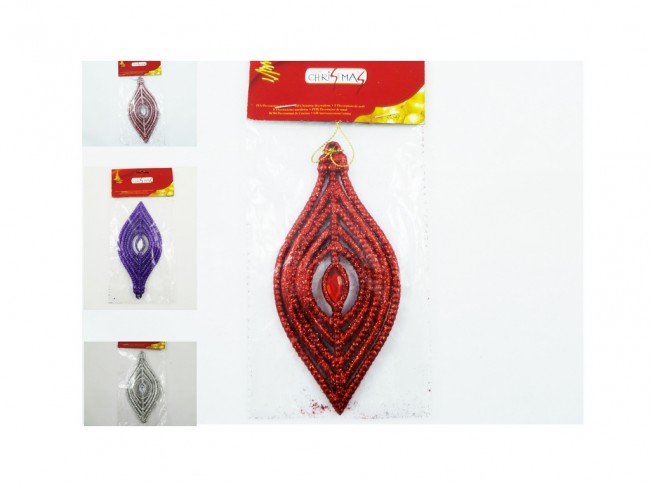 NATALE PENDENTE GLITTERATO GOCCIA 15 CM.