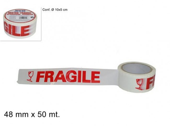 NASTRO ADESIVO SCRITTA FRAGILE 48 MM. X 50 MT.