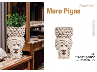 VASETTO TESTA DI MORO CON PIGNA GIARDINI DI MARZO CM. 22 UOMO