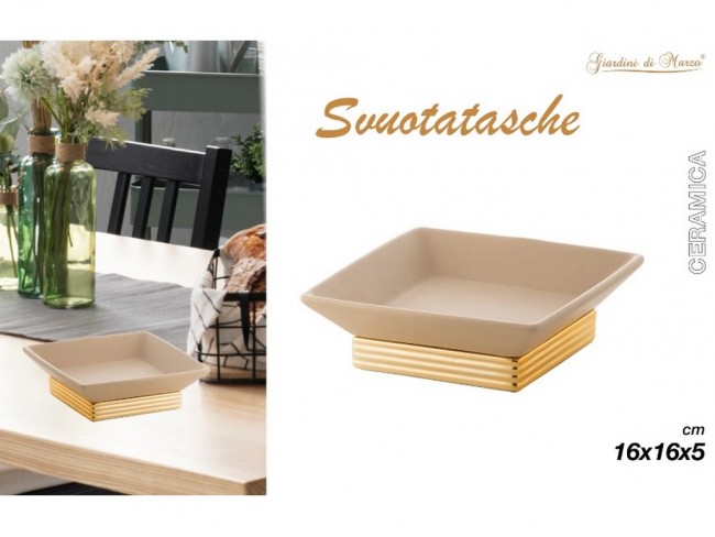 GIARDINI DI MARZO LINEA CHIARA SVUOTATASCHE QUADRATO ORO