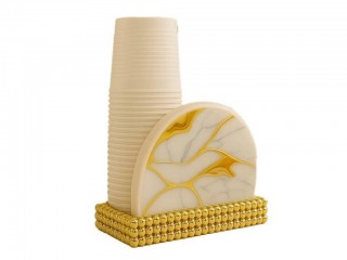 GIARDINI DI MARZO LINEA MARGOT MARMO GOLD PORTABICCHIERI