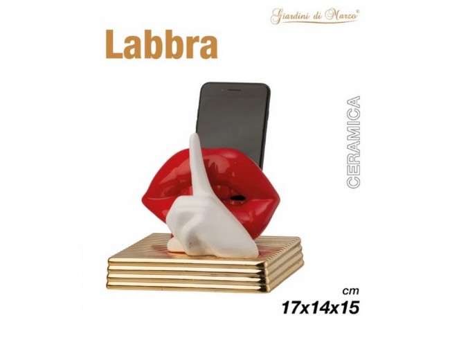 GIARDINI DI MARZO LINEA HOME LABBRA ROSSE PORTA CELLULARE GOLD