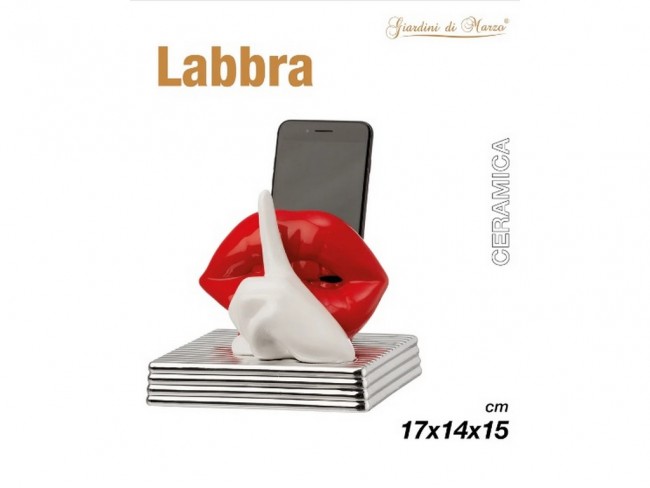 GIARDINI DI MARZO LINEA HOME LABBRA ROSSE PORTA CELLULARE SILVER