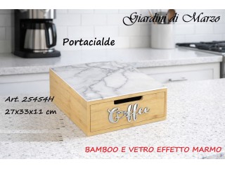 PORTACIALDE BAMBOO GIARDINI DI MARZO EFFETTO MARMO SILVER