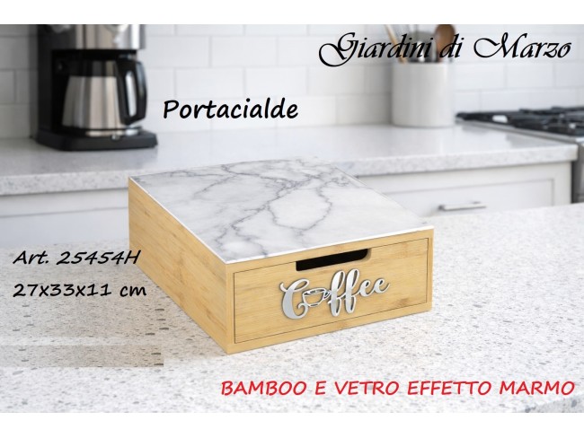 PORTACIALDE BAMBOO GIARDINI DI MARZO EFFETTO MARMO SILVER