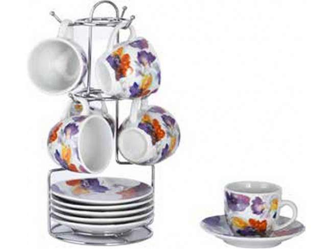 TAZZINE CAFFE' CON APPENDINO BORELLA DECORO MALAGA X 6