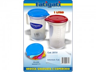 CARAFFA FATIGATI GRADUATA CON COPERCHIO LT. 1