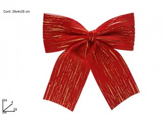 FIOCCO STRIATO ORO CM. 29X24 FLOCCATO ROSSO