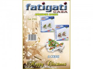 GANCI APPENDINI ADESIVI NATALIZI 2 PZ.