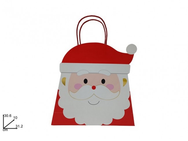 BUSTA REGALO BABBO NATALE CM. 31.2X30.6X10