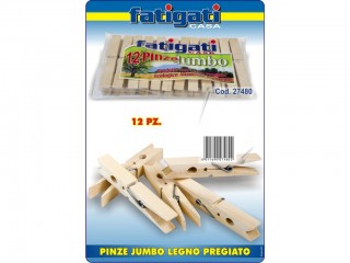 MOLLETTE FATIGATI LEGNO PREGIATO JUMBO 12 PZ.