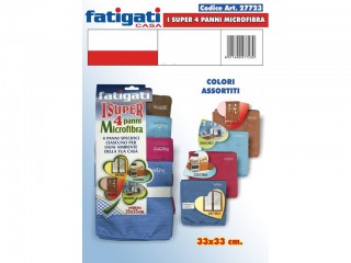 PANNO FATIGATI MICROFIBRA CM. 33X33 SET 4 PZ.