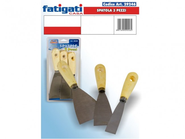 SPATOLA LEGNO METALLO SET 3 PZ.