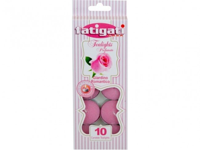 CANDELE TEALIGHT PROFUMATE FATIGATI GIARDINO ROMANTICO 10 PZ.