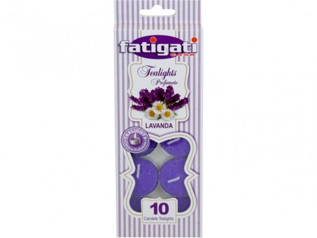 CANDELE TEALIGHTPROFUMATE FATIGATI LAVANDA 10 PZ.