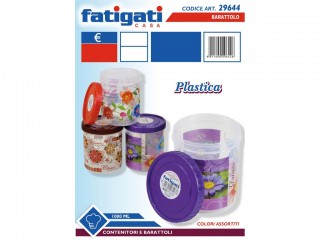 BARATTOLO CUCINA PLASTICA FATIGATI TAPPO A VITE LT 1