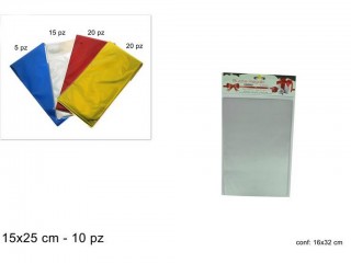 BUSTE REGALO METALLIZZATE 10 PZ. CM. 15X25