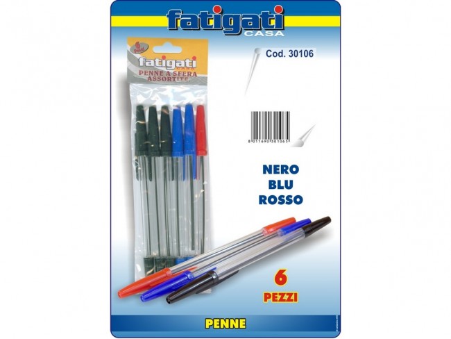 CARTOLERIA PENNE SET 6 PZ.