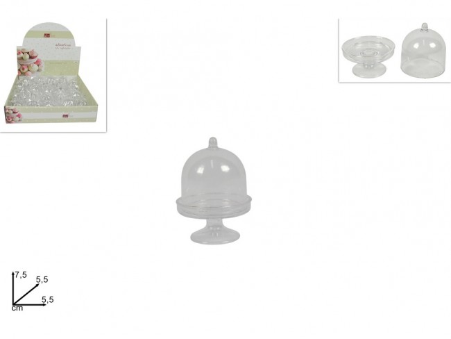 MINI ALZATINA IN PLASTICA CON COPERCHIO A CAMPANA