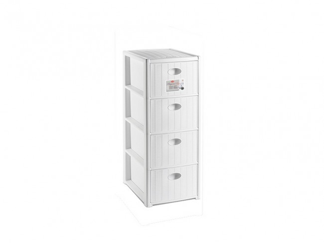 CASSETTIERA STEFANPLAST ELEGANCE SLIM 4 CASSETTI BIANCA