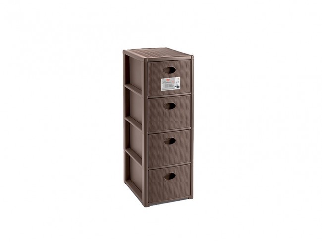 CASSETTIERA STEFANPLAST ELEGANCE SLIM 4 CASSETTI TORTORA