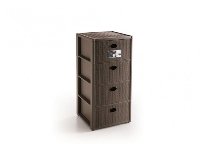 CASSETTIERA STEFANPLAST ELEGANCE 4 CASSETTI TORTORA